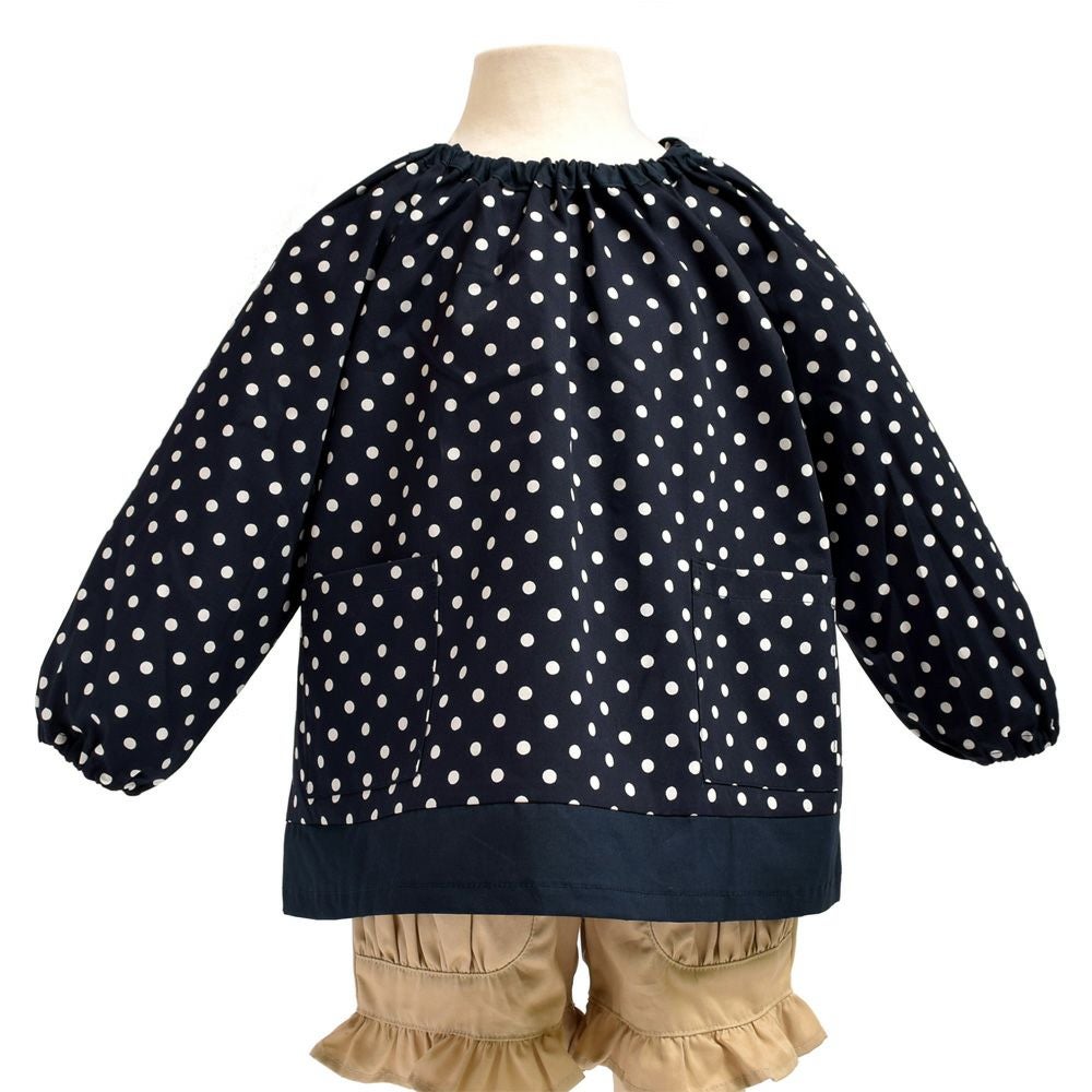 スモック　ポルカドット・紺_1