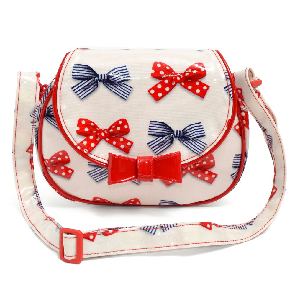 ポシェット　ポルカドットとストライプのフレンチリボン(アイボリー)_1