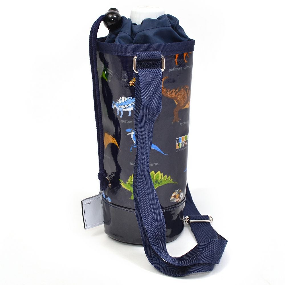 ペットボトルホルダー　ラミネート　発見!探検!恐竜大陸(ネイビー)_1