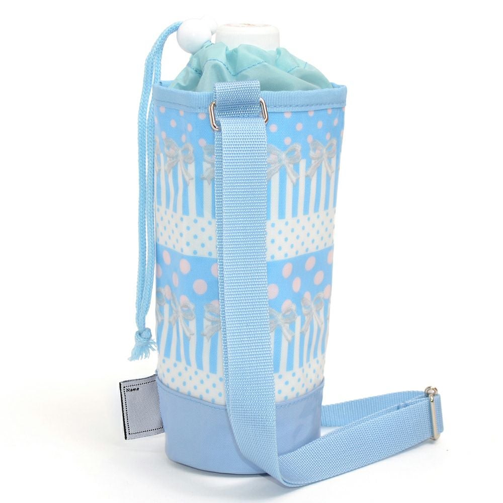 ペットボトルホルダー　ラミネート　ポルカドットとレースリボンに魅せられて(ライトブルー)_1