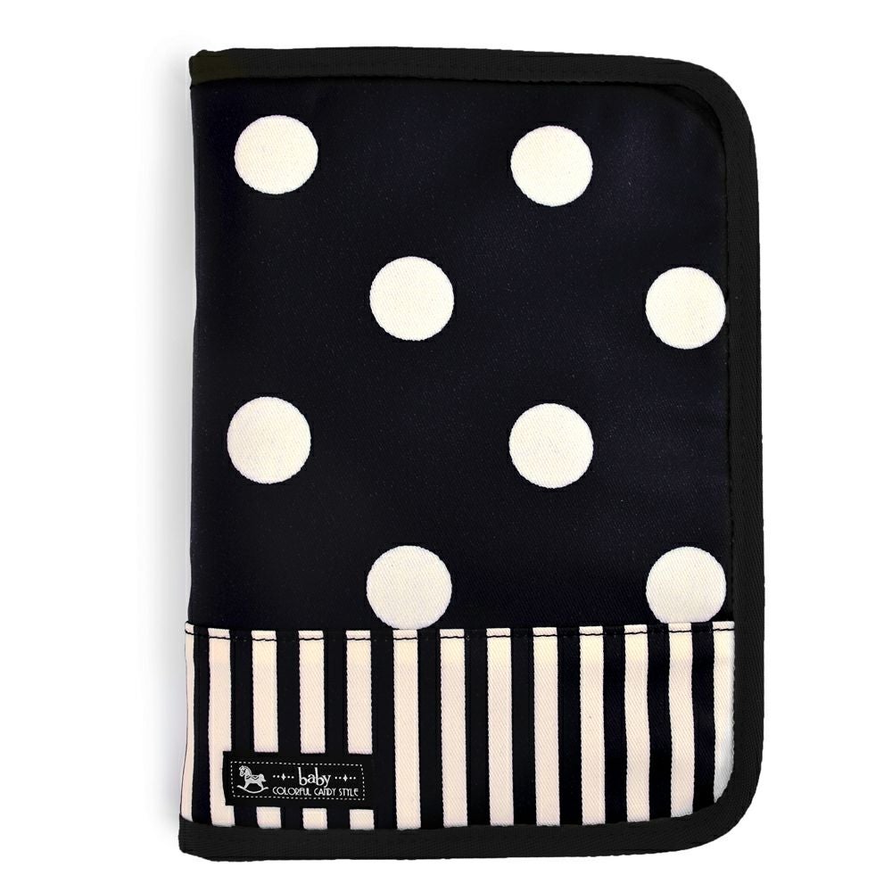 マルチケース/母子手帳ケース　ファスナータイプ　polka dot large(twill・black)_1