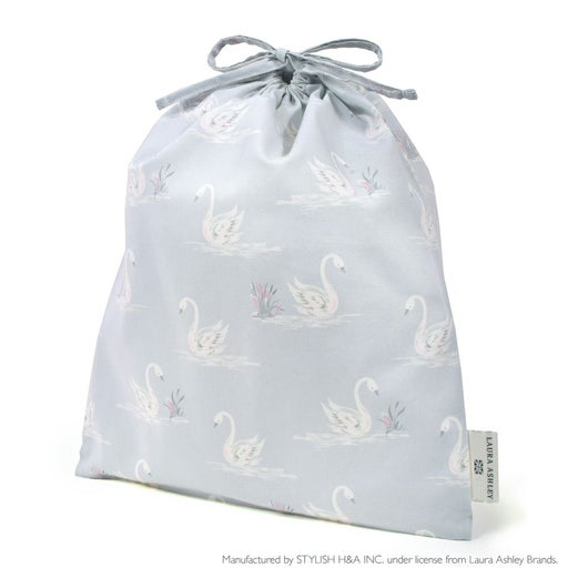 LAURA ASHLEY 巾着　大　体操服袋　Swans_1